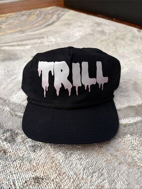 Black Cap with White Drip TRILL Logo